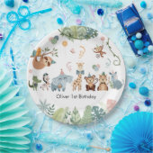 サファリパーティー動物の誕生日パーティー ペーパープレート (パーティー)