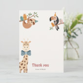 サファリパーティー動物サンキューカード サンキューカード (スタンド正面)