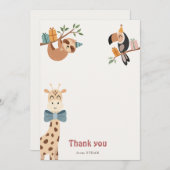 サファリパーティー動物サンキューカード サンキューカード (正面/裏面)
