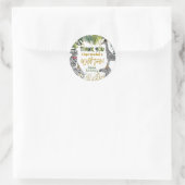 サファリパーティー動物サンキューステッカー ラウンドシール (バッグ)