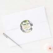 サファリパーティー動物サンキューステッカー ラウンドシール (封筒)