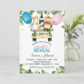 サファリパーティー動物ジェンダーリビール招待状 招待状 (スタンド正面)