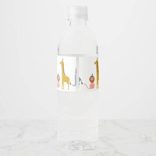 サファリパーティー動物トレイン誕生日名と年齢 ペットボトルラベル (裏面)