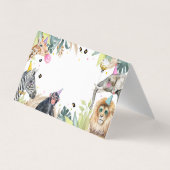 サファリパーティー動物フードラベルガール誕生日 名刺 (裏面)