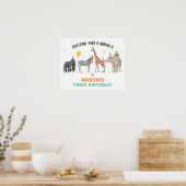 サファリパーティー動物動物園誕生日へようこそ ポスター (キッチン)