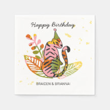 サファリパーティー動物手描きキッズジョイント誕生日