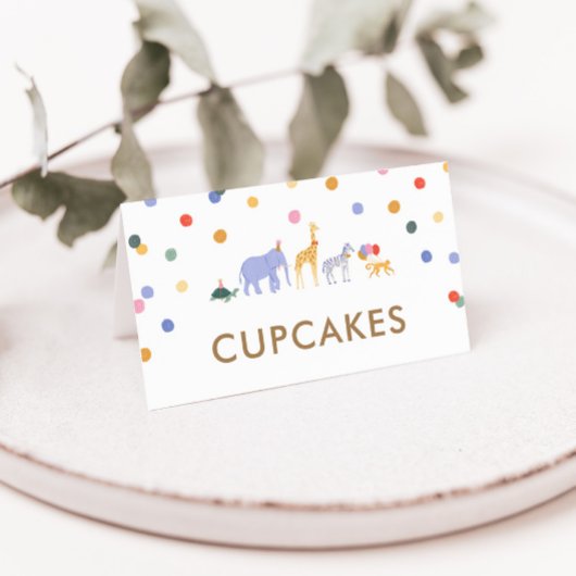 サファリパーティー動物誕生日パーティーフードテントカード ロイヤリティカード