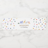 サファリパーティー動物誕生日 ペットボトルラベル (シングルラベル)