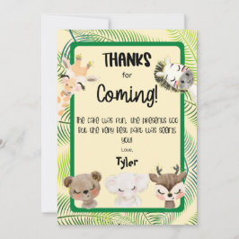 サファリパーティー誕生日感謝カード サンキューカード