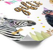 サファリパーティー 動物の誕生日 カードとギフト ポスター (角)