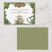 サファリヒッポベビーシャワーおむつラッフルエンクロージャー ノートカード (正面/裏面)