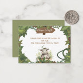 サファリヒッポベビーシャワーおむつラッフルエンクロージャー ノートカード (正面/裏面インサイチュ)