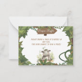 サファリヒッポベビーシャワーおむつラッフルエンクロージャー ノートカード (正面)