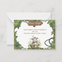 サファリヒッポベビーシャワーおむつラッフルエンクロージャー