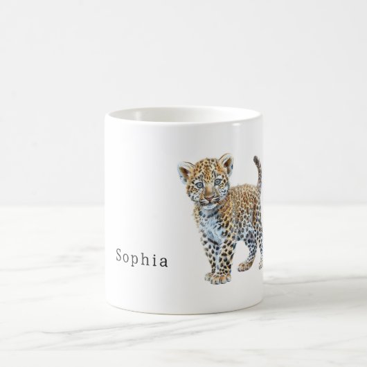 サファリヒョウ猫動物 コーヒーマグカップ (中央)