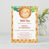 サファリヒョウ野生の1歳の誕生日 招待状 (スタンド正面)