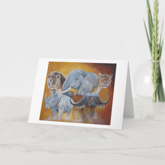 サファリビッグ5誕生日カード カード (正面)