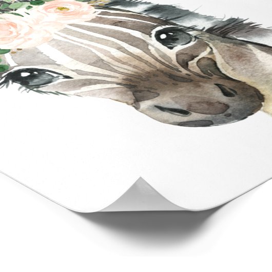 サファリピンクのフローラの葉ベビーシャワーへようこそ ポスター (角)