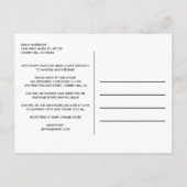 サファリピンクのベビーシャワーで車を運転する少女 インビテーションポストカード (裏面)