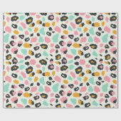 サファリピンクパステルヒョウ ラッピングペーパー (フラット)