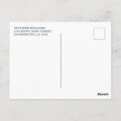 サファリピンクフローラゾウ赤ちゃんシャワーありがとう ポストカード (裏面)