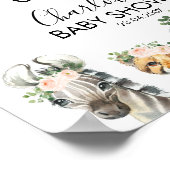 サファリピンクフローラベビーシャワー歓迎ポスター ポスター (角)