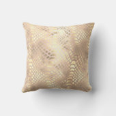 サファリフェイクアフリカ金ゴールドパイソン動物スキンバラ クッション (裏面)