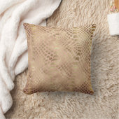 サファリフェイクアフリカ金ゴールドパイソン動物スキンブロンズ クッション (ブランケット)