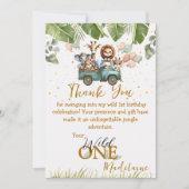 サファリフォトワイルドワンファースト誕生日 サンキューカード (正面)