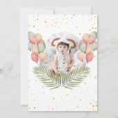 サファリフォトワイルドワンファースト誕生日 サンキューカード (裏面)