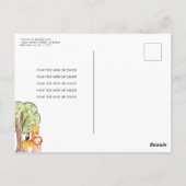 サファリフォレストアニマルズワンワイルドイヤー子供の誕生日 ポストカード (裏面)