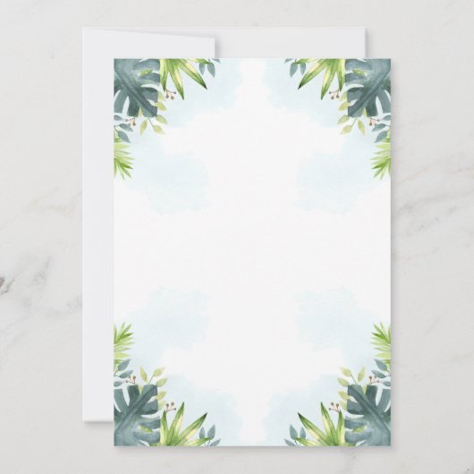 サファリフォーエバーワイルド誕生日招待状グリーン 招待状 (裏面)