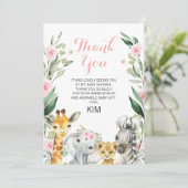 サファリフローラリースベビーシャワーサンキューカード 招待状 (スタンド正面)