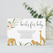 サファリブックリクエスト女の子の赤ちゃんシャワーブックインサート エンクロージャーカード (スタンド正面)