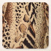 サファリブラウン スクエアペーパーコースター (正面)