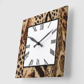 サファリブラウン スクエア壁時計 (傾斜)
