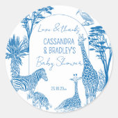 サファリブルートイレキリン赤ちゃんシャワー ラウンドシール (正面)