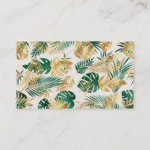 サファリベイビーシャワーおむつラッフルグリーン金ゴールドベージュ色 エンクロージャーカード (裏面)