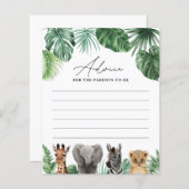 サファリベイビーシャワーアドバイスカード (正面/裏面)