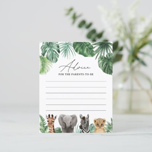 サファリベイビーシャワーアドバイスカード (スタンド正面)