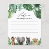 サファリベイビーシャワーアドバイスカード (正面)