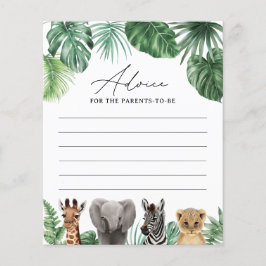 サファリベイビーシャワーアドバイスカード