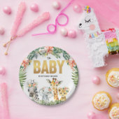 サファリベイビーシャワーオベビージャングルパーティープレート ペーパープレート (パーティー)