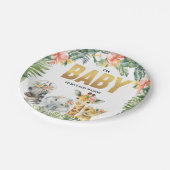 サファリベイビーシャワーオベビージャングルパーティープレート ペーパープレート (アングル)
