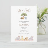 サファリベイビーシャワーガールへの招待 招待状 (スタンド正面)