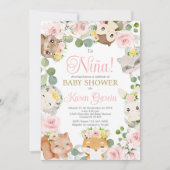 サファリベイビーシャワーガールスペインの招待状 招待状 (正面)