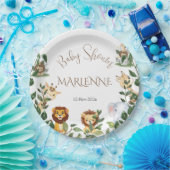 サファリベイビーシャワーガール紙プレート ペーパープレート (パーティー)