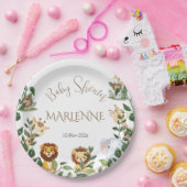 サファリベイビーシャワーガール紙プレート ペーパープレート (パーティー)