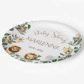 サファリベイビーシャワーガール紙プレート ペーパープレート (アングル)