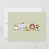 サファリベイビーシャワーサンキューカードジャングル動物 サンキューカード (裏面)